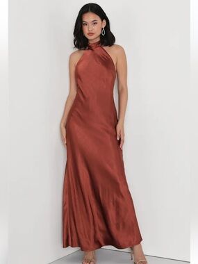 Lulus | Dresses | Elegant Encounter Rose Gold Sequin Maxi Dress Sm |  Poshmark